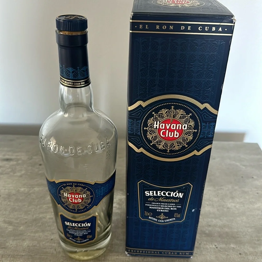 Rare Empty Havana Club Rum Bottle With Box